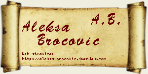 Aleksa Broćović vizit kartica